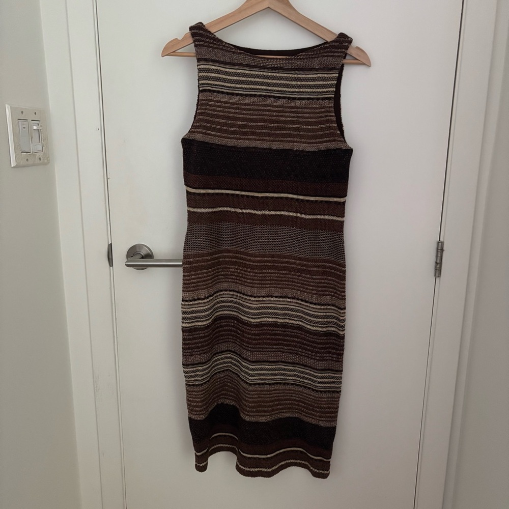 Ralph Lauren Brown Tan Sleeveless Midi Dress